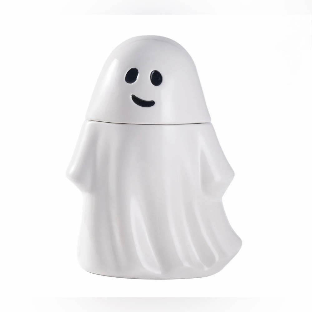 NIB - Halloween Ceramic Ghost Cookie Jar - Large